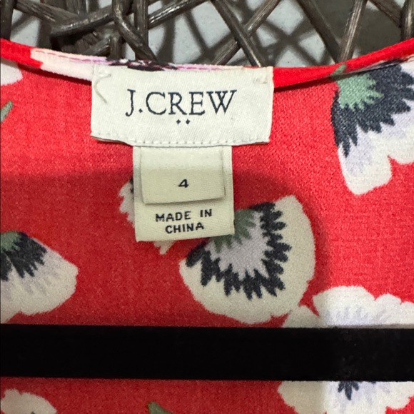 J.Crew Red Anemone Floral True Wrap Dress Size 4 - Picture 5 of 9